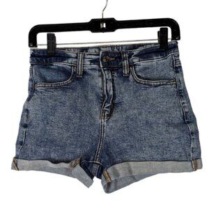 Wild Fable Sz 4 Women's Blue Acid Wash High Rise Cuffed Hem Denim Shorts
